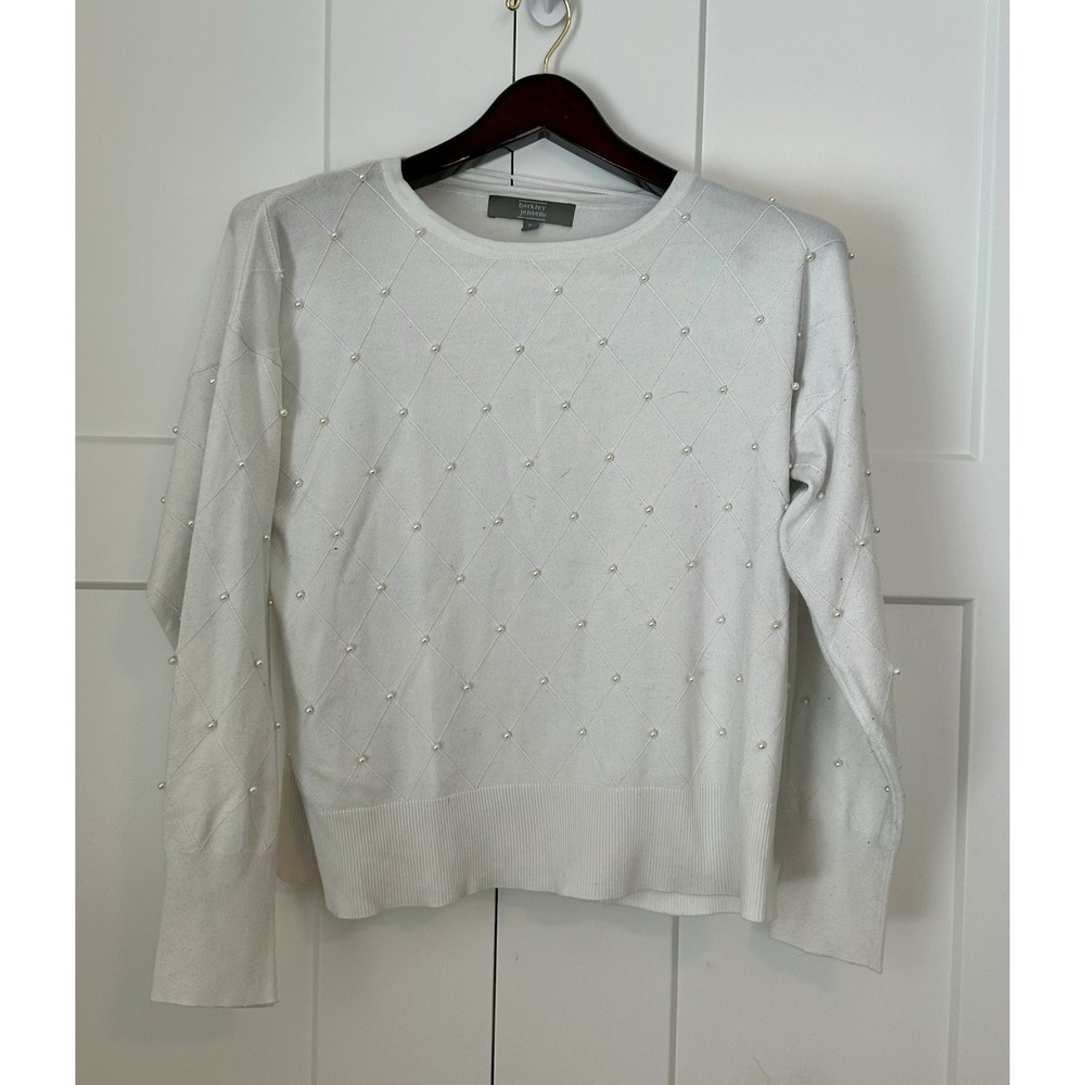 Berkley Jensen Ivory Sweater With Faux Pearl XL